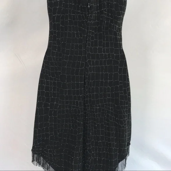 Sold—90s Vintage Cache Black Cocktail Halter Dress - Picture 11 of 14